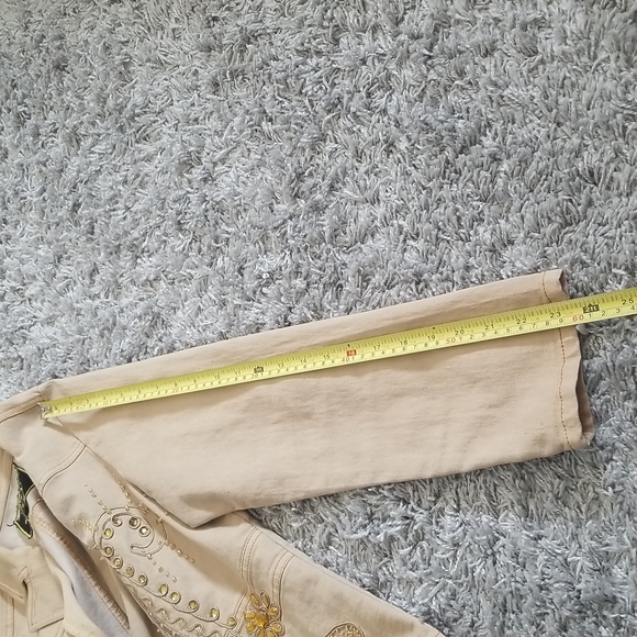 (10) Joy London Light Denim Jacket Blazer Embroidered Beautiful - Picture 8 of 9